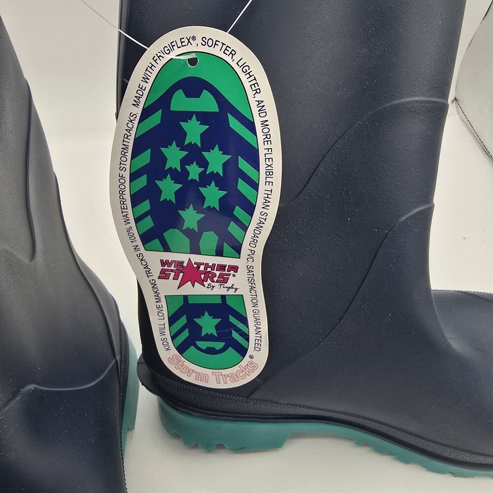 Weather Stars By Tingley Size 5 Kids Rain Boots New Womens Fits Size 7 - Picture 6 of 9